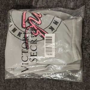 PINK cropped zip up hoodie- Size Large